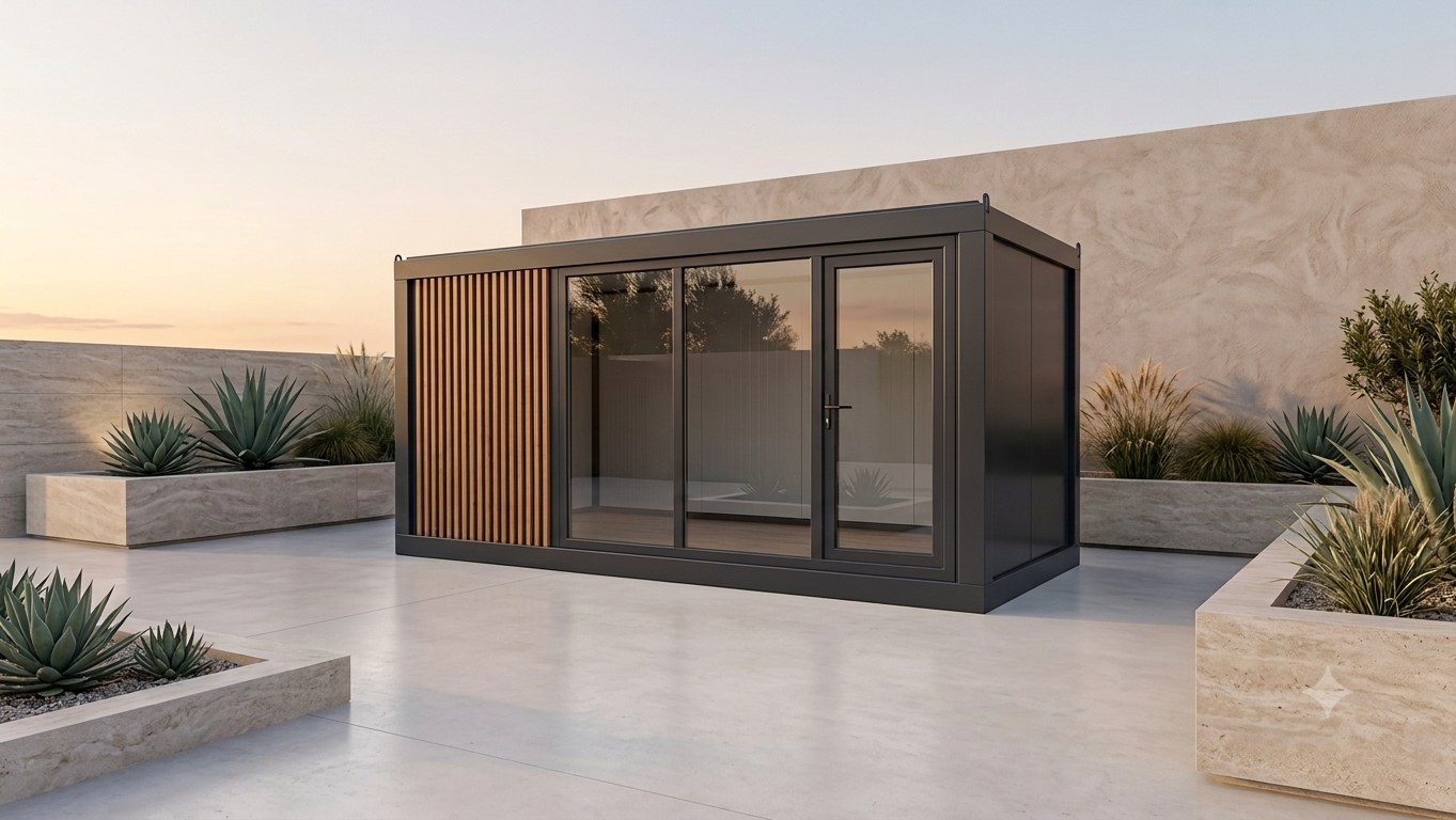 Container comercial cu riflaj